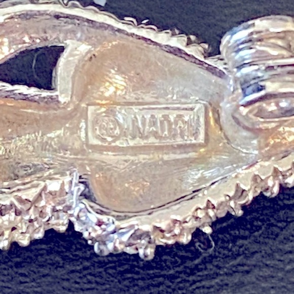 Vintage Crystal Rhinestone Green Eyed Cat Brooch Pin - Picture 7 of 8